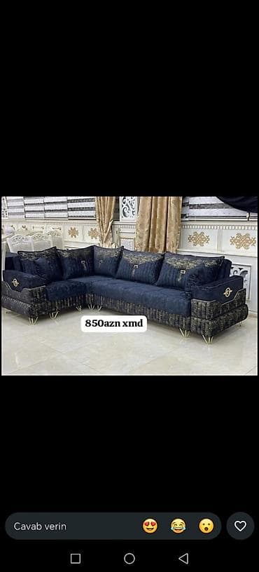 ofis divan: Künc divan dəstləri – müxtəlif modellər - Forma: L-şəkilli künc — 4