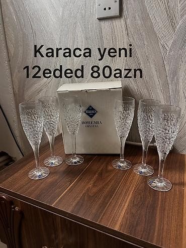 Qədəhlər, Xrustal, 12 ədədli dəst, Çexiya