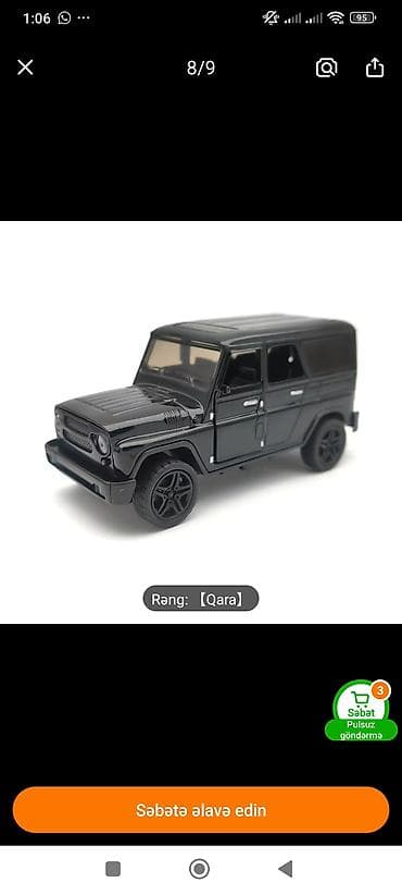Спорт и хобби: Maqnitli inersiyalı oyuncaq avtomobil – ofroud üslublu, qara rəng — 4