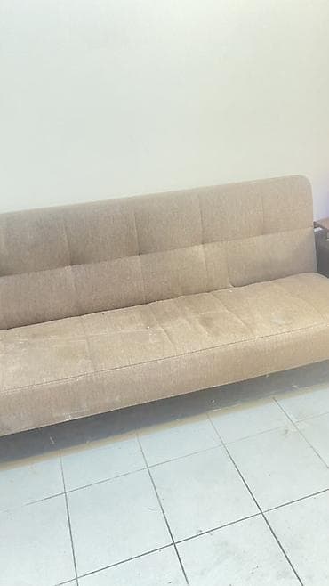 ofis divan: Bej rəngli çevrilə bilən divan (klik-klak/futon tipli) - Minimalist — 1