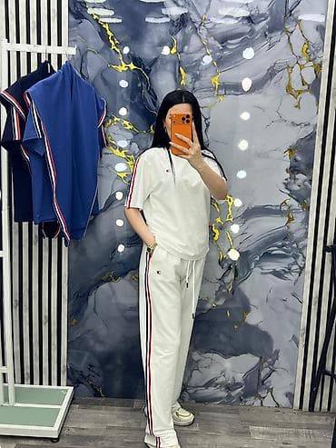 desd paltarlar: Qadın üçün iki hissəli idman dəsti - Tərkib: qısa qollu köynək + iplə — 3