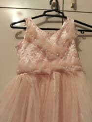 Donlar: Uşaq üçün zərif ziyafət/libas paltarı - Rəng: açıq pudra/şaftalı - — 2