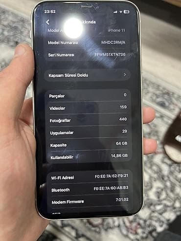 iphone baku: IPhone 11, 64 GB, Ağ, Face ID — 9