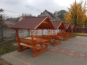 taxt dəsti 50 m: Məhsul: Bağ üçün damlı taxta oturacaq dəsti (altlıqlı masa–skamya — 7