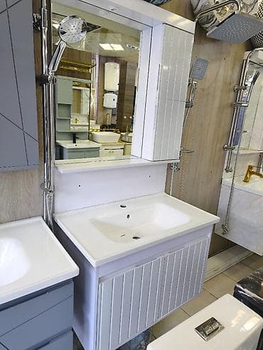 ber ber: Vanna otağı üçün dəst – asma şkaflı lavabo və güzgü paneli - — 1