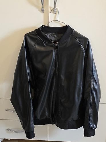 Kurtkalar: Qara eko‑dəri bomber gödəkçə - Material: parıltılı eko‑dəri (süni — 1