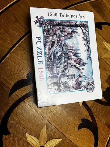 oyuncağlar: 1500 hissədən ibarət puzzle - Mövzu: meşə mənzərəsi, çay kənarında — 2