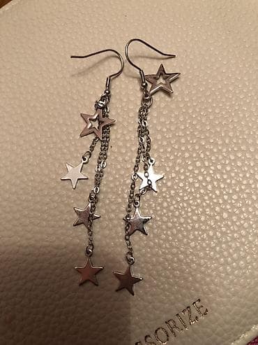 Ulduz motivli asma sırğalar - gümüş 925 Həzi Aslanov metrosunun