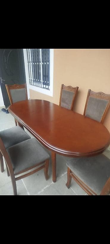 Masalar: Qonaq otağı üçün, İşlənmiş, 6 stul — 1