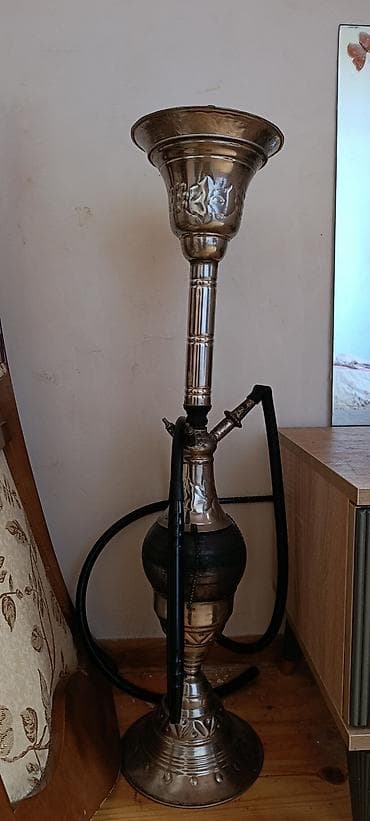 Nargilə (şişə-lülə) – klassik şərq üslubunda metal gövdəli model — 1