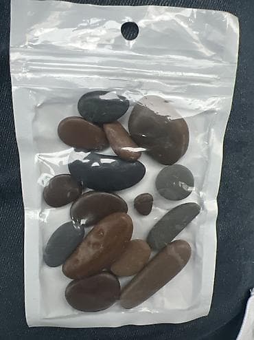 təbii daş: Dəniz çınqılları dəsti - Tərkib: müxtəlif ölçü və formada 15 ədəd — 4