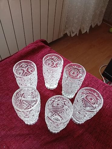 qab dəsti: Stəkanlar, Xrustal, 6 ədədli dəst, 200 ml — 1
