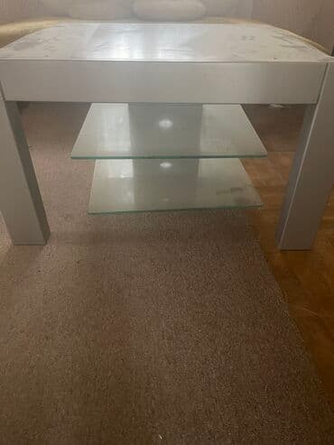 тв стенд: Б/у, Прямой ТВ стенд, С полками, Стеклянный — 2