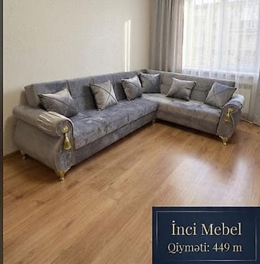 İnci Mebel – bucaqlı yumşaq dəst - L şəklində, sağ bucaq yerləşimli