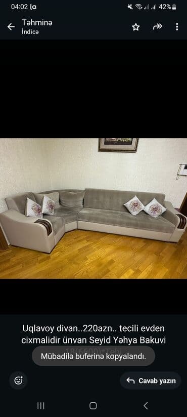 sumqayitda is elanlari: Künc divan — 1