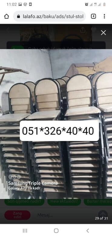 oturacaglar: Stullar 13 azn den 24 azn dek Her Rengde Koja ve Parcadan Birbawa — 8