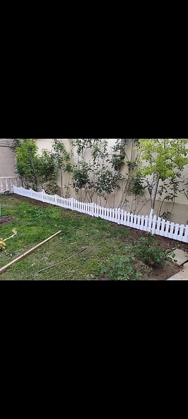 ev dekoru: Ağ rəngli dekorativ bağ hasarı - Material: möhkəm plastik/kompozit — 1