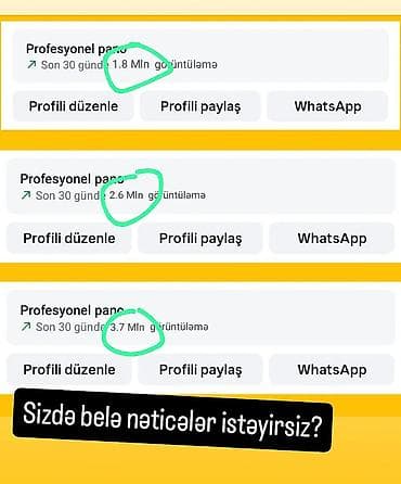 SMM xidməti – profil görüntülənmələrinin artırılması Təklif: - Sosial