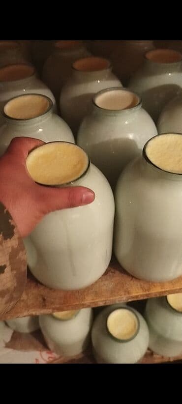 Сливки: Bərdədə hazırlanmış təbii qatıq – 3 kq-lıq şüşə balonlarda. - Süd — 3