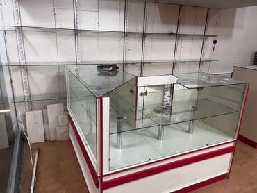 künc rəf: Mağaza üçün vitrin və rəf sistemi - Komplekt vitrinlər: şüşə önlü — 3