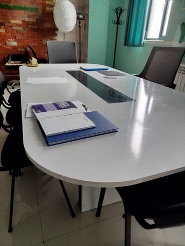 стол для конференций: Oval masa, Siyirməsiz, Parlaq laminat — 2