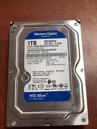 Внутренний Жёсткие диски, переносные винчестеры для ПК Western Digital (WD), 1 ТБ, 7200 RPM, 3.5"