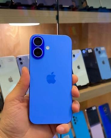 IPhone 16, 128 GB, Mavi, Barmaq izi, Face ID, Zəmanət