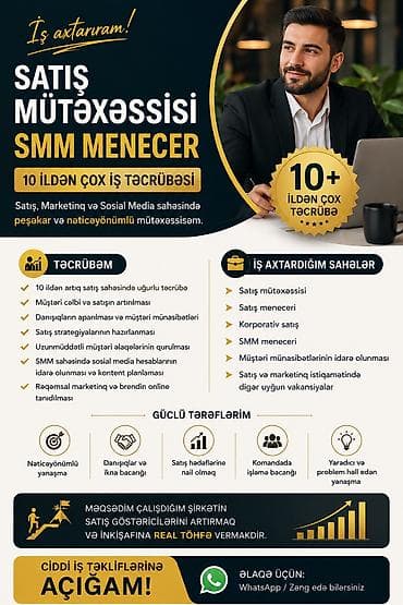 ps satış: Satış meneceri, Kişi, 33 yaş, 5 ildən artıq təcrübə — 2