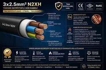 adaptırlar: Kabel 3x2,5mm N2XH 🎙️Ölçü fərqinə görə qiymətdə endirim ediləcək — 2