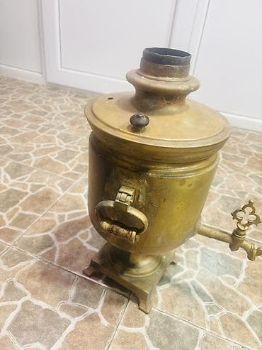 antik saat: Qədim samovar, 1883 il, Latun, Vəziyyəti: Yaxşı — 5