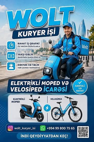 İş: Moto-kuryer tələb olunur, Gündəlik ödəniş, Təcrübəsiz — 1