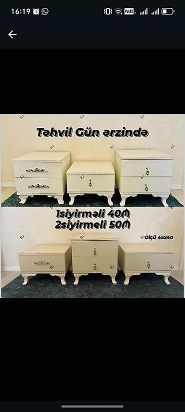 Ağ rəngli, klassik dizaynlı tumbalar - Ölçü: 45x40 - Çəkili qızılı