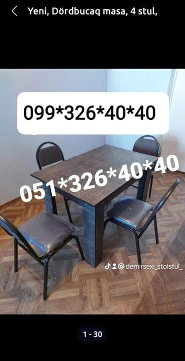 stol stul işlenmiş: Yeni, Sadə stul, Metal, Azərbaycan — 3
