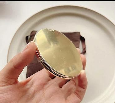 Другие комплектующие: TF loqolu daşına bilən güzgü - Dairəvi, qızılı çərçivəli kompakt — 4