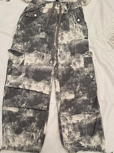 polo şalvar: Unisex kamuflyaj üslubunda şalvar - Rəng: boz-krem qarışıq — 1