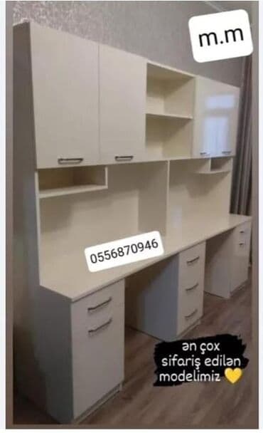 tek taxtlar: Oğlan və qız üçün, Yeni, Siyirməli, Yazı masası, Stulsuz — 26