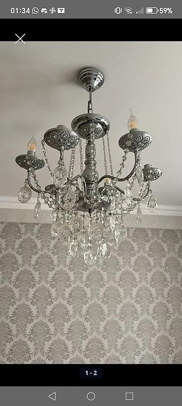 lüstra: Çılçıraq, 3 lampa, Metal — 2