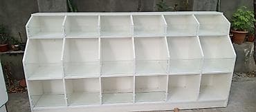 Mağaza üçün bölməli vitrin rəfi - Material: ağ rəngli laminat/MDFlam — 3