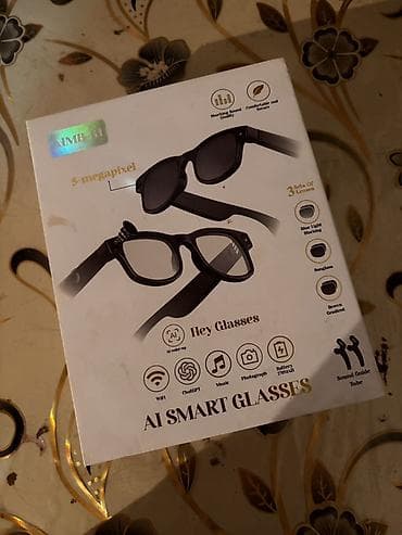sanal gozluk: AI Smart Glasses – “Hey Glasses” Xüsusiyyətlər: - 5 MP daxili kamera — 3