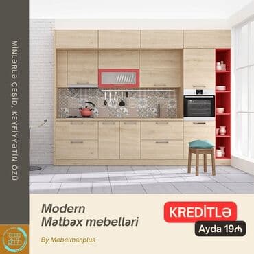 metbex mebeli gence: Sifarişlə mətbəx dəsti, Mat laminat, Kredit var, Pulsuz çatdırılma — 14