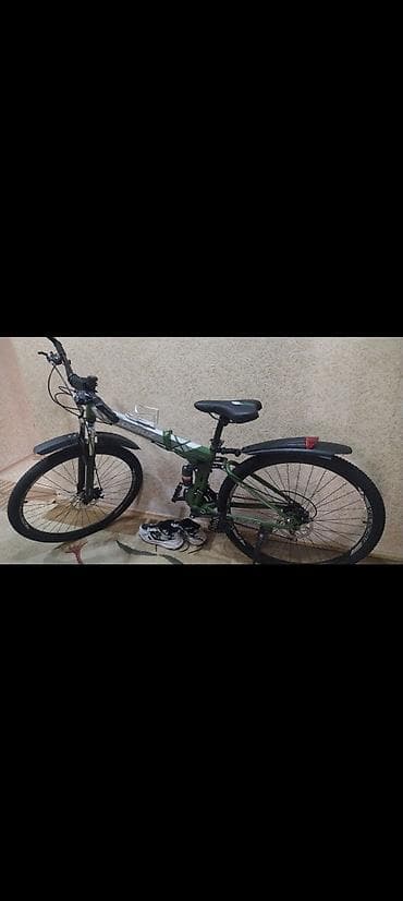 Qatlanan dağ velosipedi – 26” təkərlər - Rəng: yaşıl/qara
