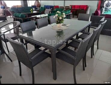 аренда столов и стульев бишкек: Квадратный стол, Нераскладной, Со стульями, Плетеный — 7