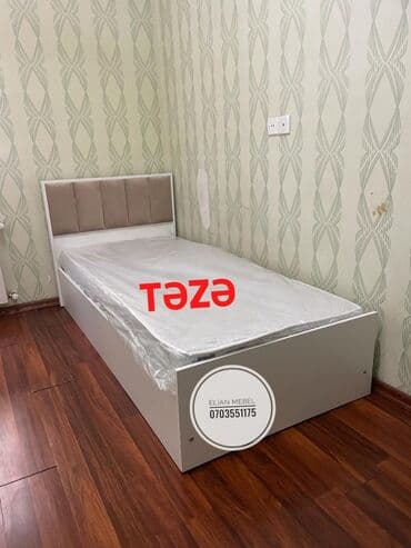 demir çarpayı: Yeni, Təknəfərlik çarpayı, Bazasız, Matras ilə, Siyirməsiz, Azərbaycan — 1