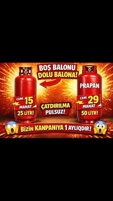 su çənlərinin təmiri: Məhsul: Qaz balonlarının doldurulması xidməti - Boş balonu dolu — 1