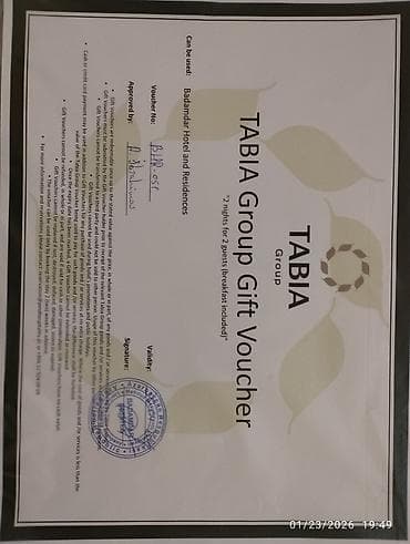 sevgililer gunune: TABIA Group hədiyyə vauçeri - Təyinat: Badamdar Hotel and Residences — 1