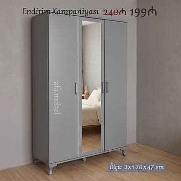 Dolablar: Üç qapılı dolablar təmiz laminatla 📌 Qiymət : 199₼ Ölçü : 2 x 1.20 — 3