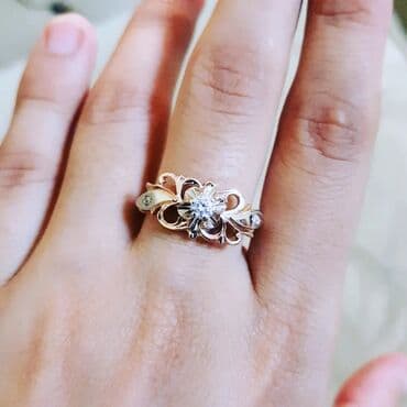 tək qaş: Toy, Üzük, Çəhrayı qızıl, 585 Əyar — 4