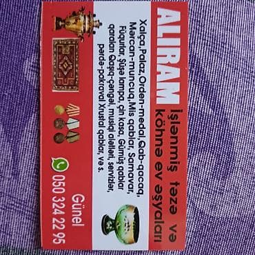 şam aqaci: Xidmət: İstənilən növ işlənmiş, təzə və köhnə ev əşyalarının alınması — 2