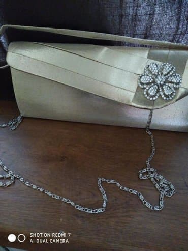 Eynəklər: Клатч женский Франция из золотой парчи с аксессуарами из камней — 10