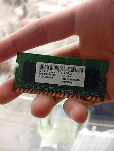 redmi note 9 kabrolar: Operativ yaddaş (RAM) Samsung, 1 GB, < 1333 Mhz, DDR2, Noutbuk üçün — 2